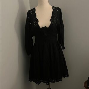 Free People Black Lace Dress